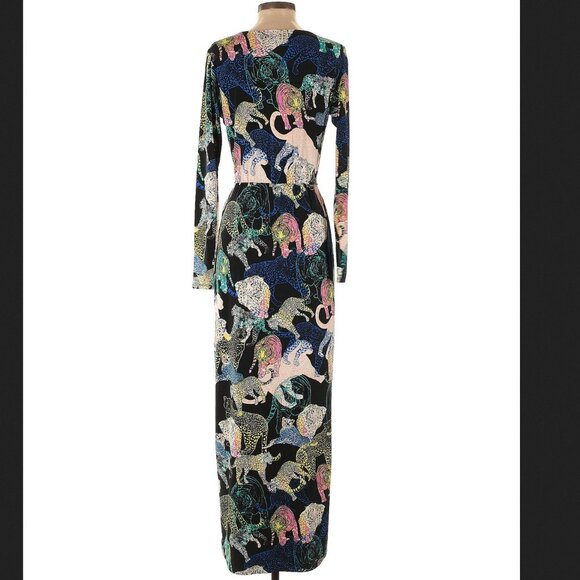 Le Superbe - Les Chats Maxi Dress Tiger and Leopard Print Dress- Small - Picture 2 of 5